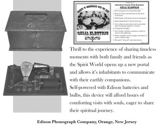 Excerpt from an ad in The Saturday Evening Post magazine around the end of World War I, when Ouija Boards and seances were all the rage in the US.